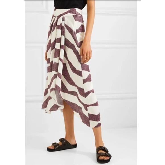Isabel Marant Purple and White Midi Skirt - Picture 2 of 14